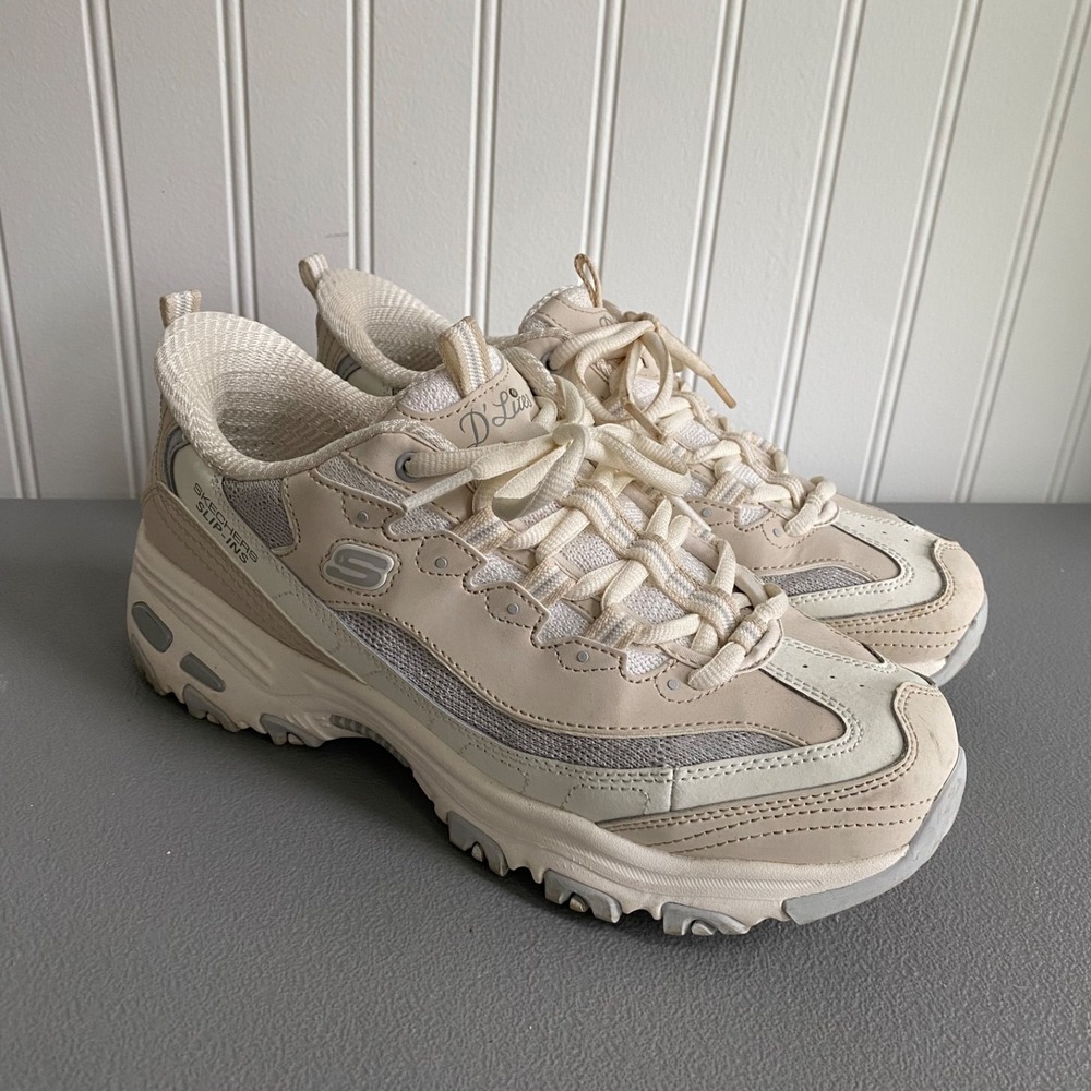 Skechers Womens Hands Free Slip Ins D'Lites Sneakers Size 7.5 Neutral Walking